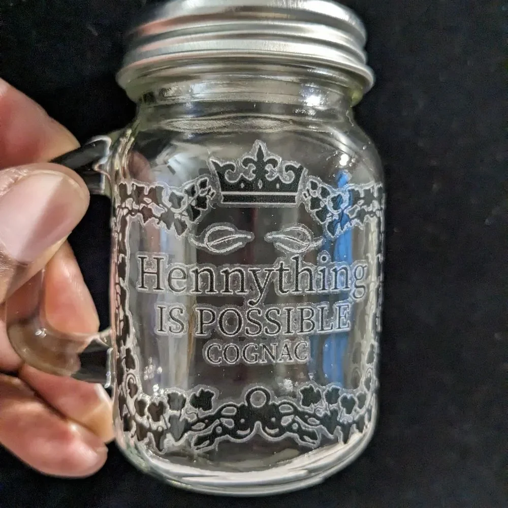 Hennything Is Possible Engraved Mason Mug - Clear Glass